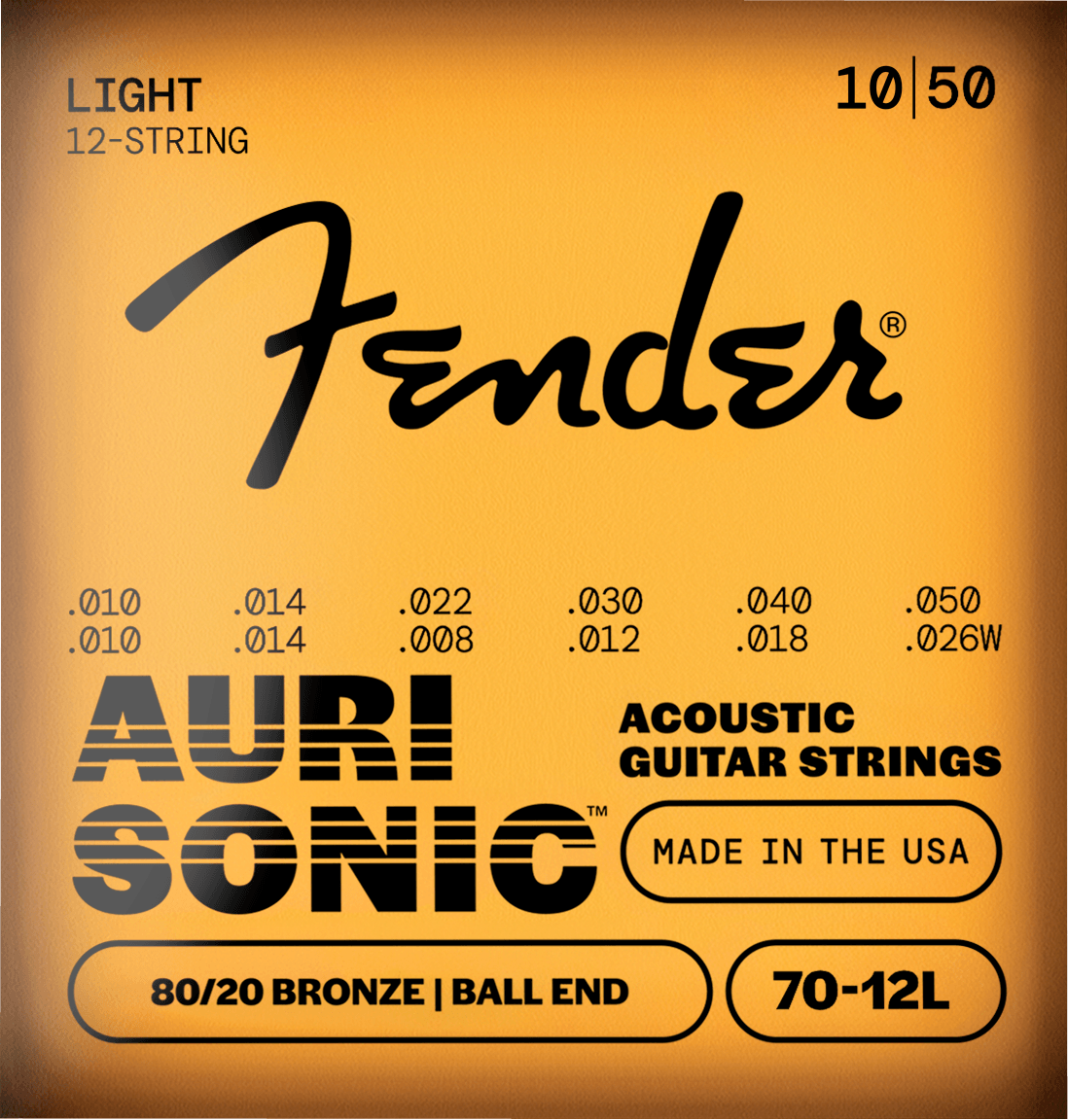 AuriSonic™ 70-12L 80/20 12-String Acoustic Guitar Strings