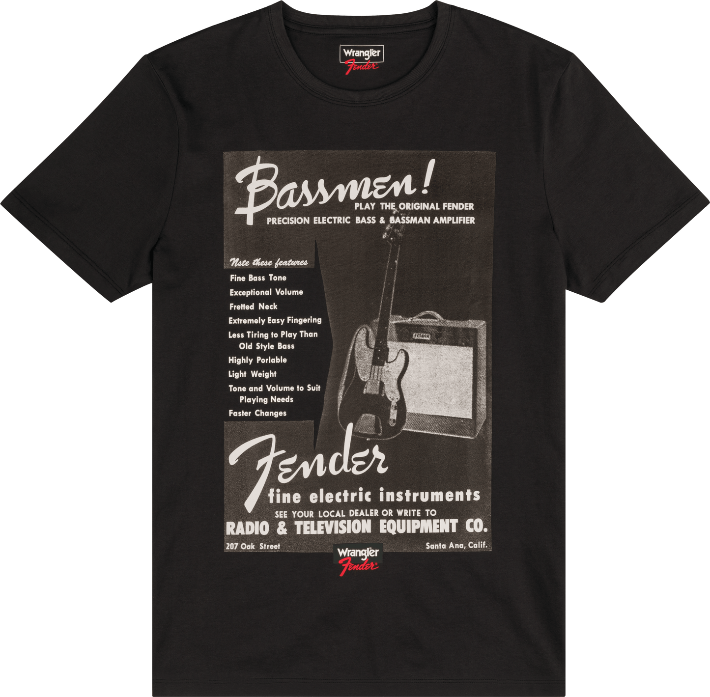 Fender® x Wrangler® Bassmen T-Shirt, Black
